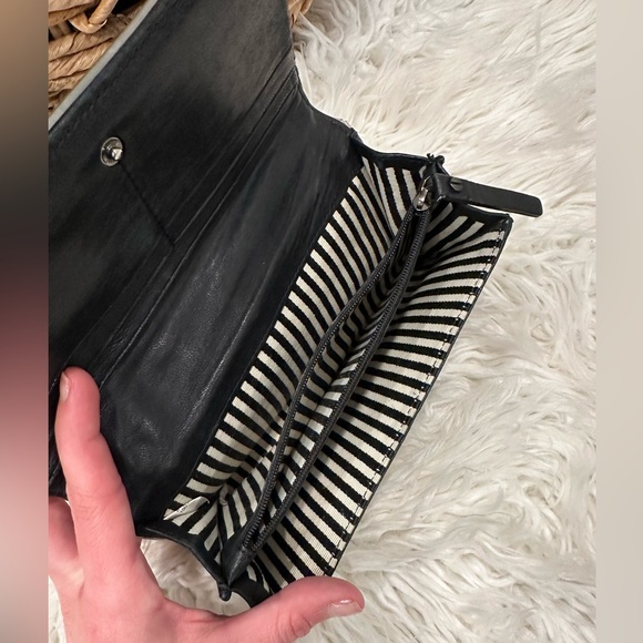 L.A.M.B. • Black & White Zipper Stripe Wallet • Folding Wallet - Picture 5 of 9